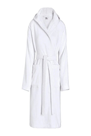 KAPŞONLU BEYAZ BORNOZ