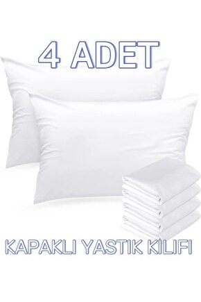 ( 4 Adet ) 50x70cm Otel Yastık Kılıfı, Ekonomik Kapaklı , Kapaklı Yastık Kılıfı