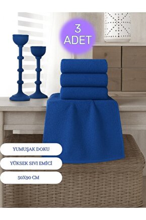 ( 3 Adet ) 50x90cm Pamuklu Havlu , Berber Havlusu, Kuaför Havlusu, Sporcu Havlusu, El Yüz Havlusu