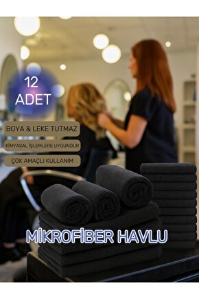 ( 12 Adet ) 50x90cm Mikrofiber Havlu,berber Havlusu, Kuaför Havlusu, Sporcu Havlusu, El Yüz Havlusu
