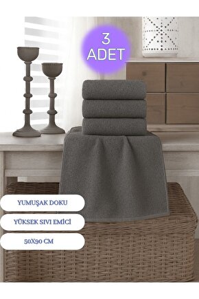 ( 3 Adet ) 50x90cm Pamuklu Havlu , Berber Havlusu, Kuaför Havlusu, Sporcu Havlusu, El Yüz Havlusu