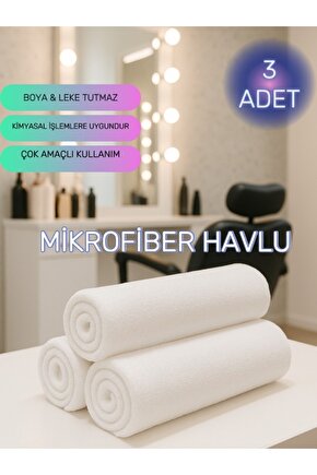 ( 3 Adet ) 50x90cm Mikrofiber Havlu,berber Havlusu, Kuaför Havlusu, Sporcu Havlusu, El Yüz Havlusu