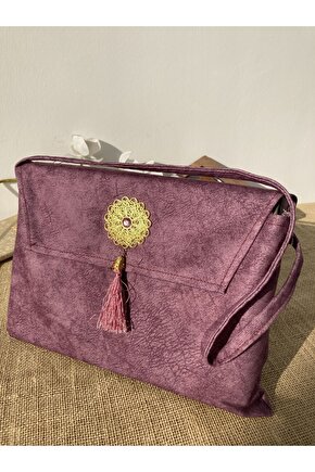 Kuran Kılıfı Çantası Kabı Rahle Boy Lila Renk Kuranı Kerim Kılıfı