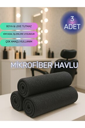 ( 3 Adet ) 50x90cm Mikrofiber Havlu,berber Havlusu, Kuaför Havlusu, Sporcu Havlusu, El Yüz Havlusu