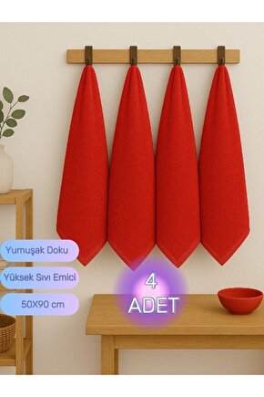 ( 4 Adet ) 50x90cm Pamuklu Havlu , Berber Havlusu, Kuaför Havlusu, Sporcu Havlusu, El Yüz Havlusu