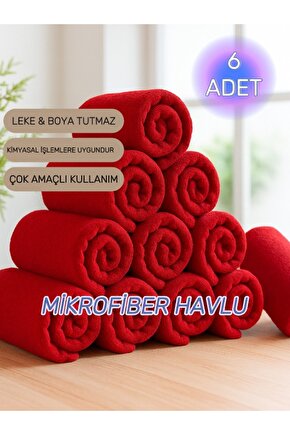 ( 6 Adet ) 50x90cm Mikrofiber Havlu,berber Havlusu, Kuaför Havlusu, Sporcu Havlusu, El Yüz Havlusu