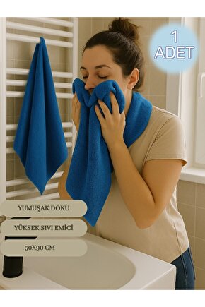 ( 1 Adet ) 50x90cm Pamuklu Havlu, Berber Havlusu, Kuaför Havlusu, Sporcu Havlusu, El Yüz Havlusu