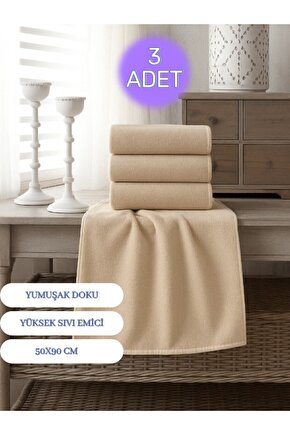 ( 3 Adet ) 50x90cm Pamuklu Havlu , Berber Havlusu, Kuaför Havlusu, Sporcu Havlusu, El Yüz Havlusu