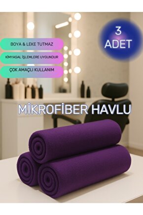 ( 3 Adet ) 50x90cm Mikrofiber Havlu,berber Havlusu, Kuaför Havlusu, Sporcu Havlusu, El Yüz Havlusu