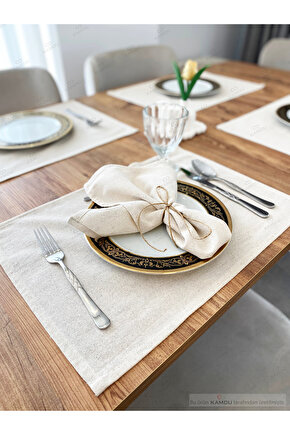 35x50cm 12 Adet Pamuklu %100 Keten Amerikan Supla,Şık Sunum Peçetesi, Keten Amerikan Servis