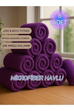 ( 6 Adet ) 50x90cm Mikrofiber Havlu,berber Havlusu, Kuaför Havlusu, Sporcu Havlusu, El Yüz Havlusu