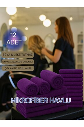 ( 12 Adet ) 50x90cm Mikrofiber Havlu,berber Havlusu, Kuaför Havlusu, Sporcu Havlusu, El Yüz Havlusu
