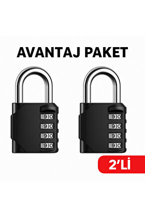 2 Adet Şifreli Asma Kilit Metal Güvenlik Kilidi Dolap Bagaj Bisiklet Spor Salonu İçin Su Geçirmez