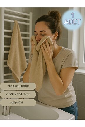 ( 1 Adet ) 50x90cm Pamuklu Havlu, Berber Havlusu, Kuaför Havlusu, Sporcu Havlusu, El Yüz Havlusu