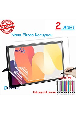 2 ADET Xiaomi Redmi Pad SE 11 Tablet Tam Uyumlu Ekran Koruyucu Şeffaf Cam Nano HD Esnek Kırılmaz