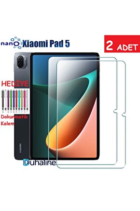 2 ADET Xiaomi Pad Mi Pad 55 Pro 11 Tam Uyumlu Ekran Koruyucu Şeffaf Cam Nano HD Esnek Kırılmaz