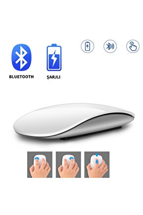 Apple Mac iPad Uyumlu Bluetooth Touch Şarjlı Magic Model Mouse Tablet Telefon Sessiz Dokunmatik Fare