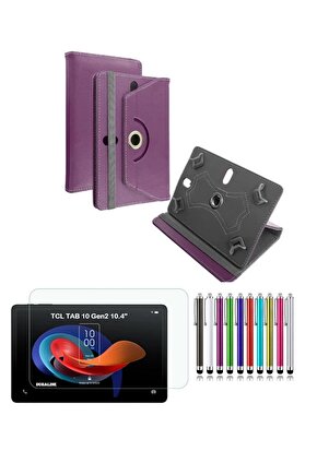 TCL TAB 10 Gen2 10.4 Uyumlu Standlı Tablet Kılıfı + Kırılmaz Ekran Koruyucu+ Dokunmatik Kalem