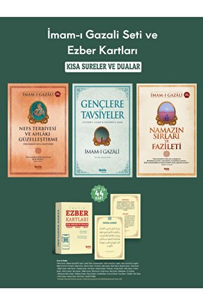 İmamı Gazali Seti ve Ezber Kartları Nefs Terbiyesi-Gençlere Tavsiyeler-Namazın Sırları 4lü Set