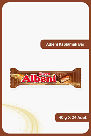 ALBENİ Sütlü Çikolata Kaplamalı Karamelli Bar - 40 gram - 24 Adet