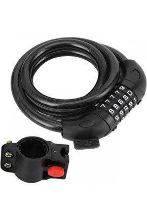 Motosiklet Bisiklet 5 Haneli Şifreli Halat Kilit 15x1200 Kendinden Kıvrılan Model