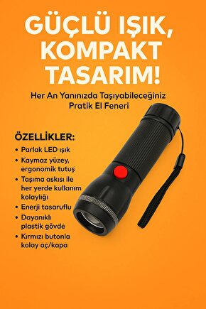 Ledli Ve Zoomlu 2 Km Menzilli Alüminyum El Feneri