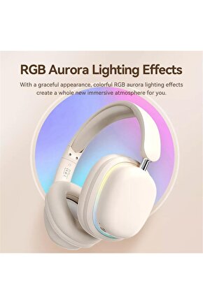 BLUETOOTH 5.3 KULAKLIK RGB LED IŞIKLI ÇIKARILABİLİR MİKROFONLU OYUN MÜZİK FİLM İÇİN ŞARJLI KULAKLIK
