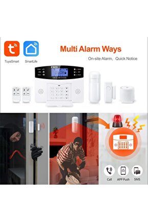 EV VE İŞYERİ İÇİN UZAKTAN KUMANDALI ALARM SİSTEMİ WİFİ-GSM HATLI HAREKET SENSÖRLÜ ŞARJLI ALARM SETİ