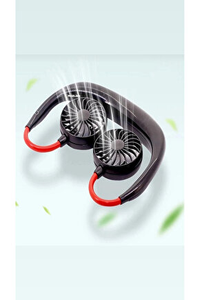 Giyilebilir Kablosuz Şarjlı Taşınabilir Mini Fan Vantilatör Siyah
