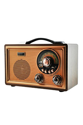 NOSTALJİK RADYO BLUETOOTH SPEAKER ŞARJLI SD KART USB GİRİŞLİ MP3 ÇALAR KABLOSUZ HOPARLÖR