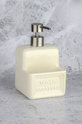 Seramik Sıvı Sabunluk – Paslanmaz Çelik Pompalı, Modern Tasarım, Şık Banyo ve Mutfak Aksesuarı