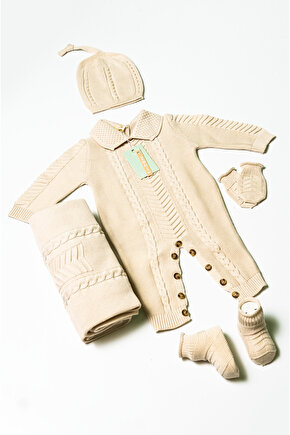 Yeni Doğan 5li Örme Triko Tulum Set