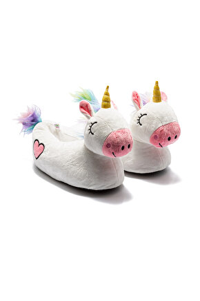 Pink Corn Kadın Hayvanlı Panduf Beyaz 3641