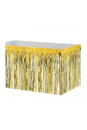 Metalik Folyo Püskül Masa Eteği (70x400cm) Renk Gold
