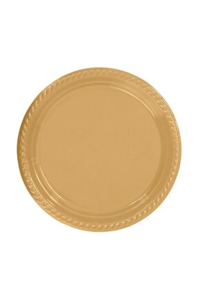 Plastik Tabak Çap 22cm 25 Adet 1 Paket Renk Gold