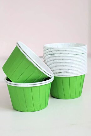 smgshop Hediye Sepeti 50li Yeşil Muffin Kek Kalıbı, Kek Kapsülü Cupcake Kalıbı, Airfrye