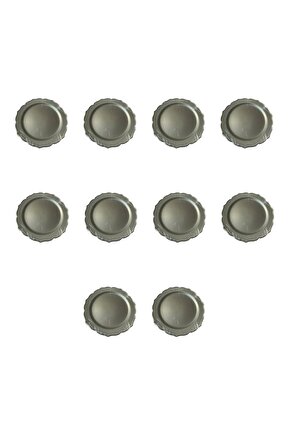 Davet Doğum Günü Parti Sert Plastik Yuvarlak Mika Tabak - 18 Cm. - Gri - 6lı 10 Paket