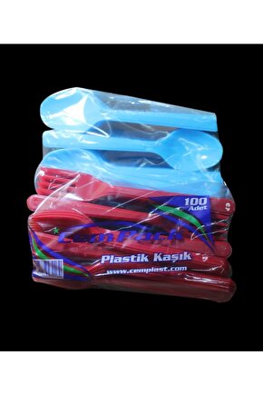 Plastik Renkli Çatal 100lü