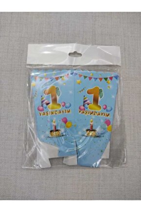 Mavi Temalı 1 Yaşındayım Mısır Kutusu 8li