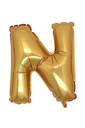 N Harf Gold Folyo Balon Harfli Balon 100 Cm Dev Boy