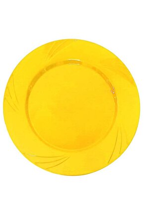 Sarı Kristal Mika Tabak 6 Adet 22,5 CM