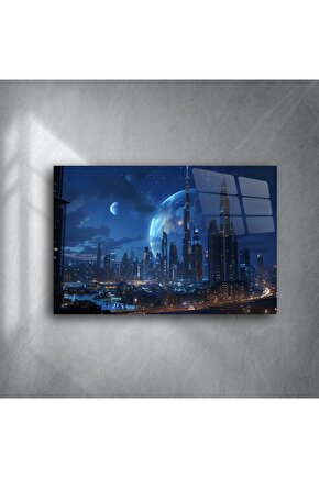 Modern Bilim Kurgu Gece Gökyüzü Dekoru