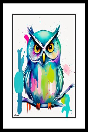 Kızgın Baykuş Digital Art ( ÇERÇEVESİZ - ÇERÇEVE YOKTUR ) ( ULTRA HD ) FOLYO AFİŞ - POSTER