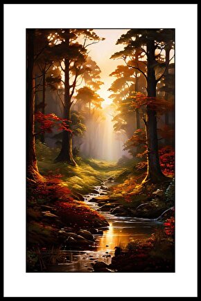 Kahverengi Orman Digital Art ( ÇERÇEVESİZ - ÇERÇEVE YOKTUR ) ( ULTRA HD ) FOLYO AFİŞ - POSTER
