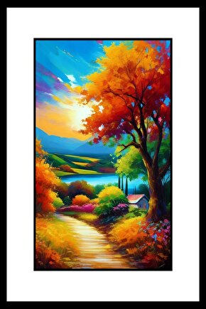 Pembe Çatılı Baraka Digital Art ( ÇERÇEVESİZ - ÇERÇEVE YOKTUR ) ( ULTRA HD ) FOLYO AFİŞ - POSTER