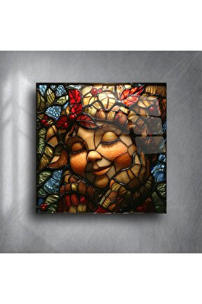 El Yapımı Sonbahar Temalı Vitray Duvar Sanatı