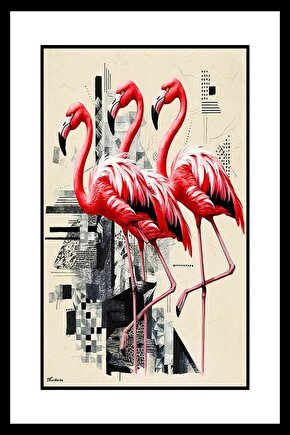 Pelikan Ailesi Digital Art ( ÇERÇEVESİZ - ÇERÇEVE YOKTUR ) ( ULTRA HD ) FOLYO AFİŞ - POSTER