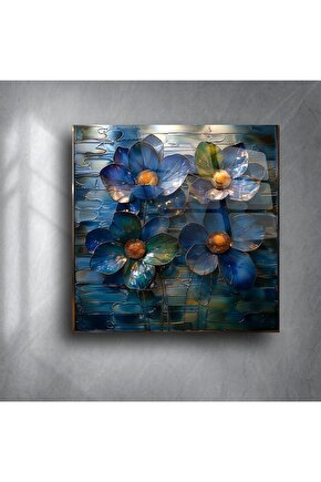 El Yapımı Cam Mozaik Çiçek Tablo