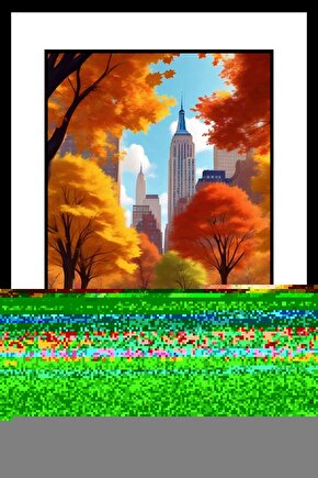 Şehirdeki Park Digital Art ( ÇERÇEVESİZ - ÇERÇEVE YOKTUR ) ( ULTRA HD ) FOLYO AFİŞ - POSTER