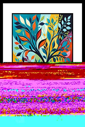 Renkli Dallar Digital Art ( ÇERÇEVESİZ - ÇERÇEVE YOKTUR ) ( ULTRA HD ) FOLYO AFİŞ - POSTER